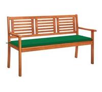 vidaXL Tuinbank 3-zits met kussen 150 cm massief eucalyptushout3061001 G