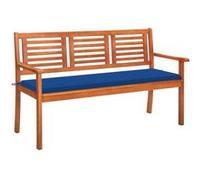 Bois d'Eucalyptus Banc de Jardin 3 Places avec Coussin 150 cm Extérieur vidaXL