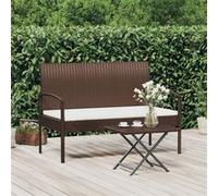 Vidaxl Banc De Jardin Avec Coussin Marron 105 Cm Résine Tressée