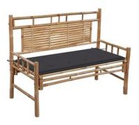 Banc de Jardin avec Coussin Siège Meuble Patio Terrasse Extérieur Bambou vidaXL