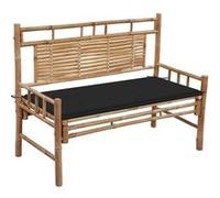Vidaxl Banc De Jardin Avec Coussin 120 Cm Bambou