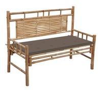 Tuinbank met kussen 120 cm bamboe3063884