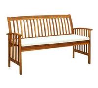 Bois d'Acacia Massif Banc de Jardin avec Coussin 147 cm Terrasse Patio vidaXL