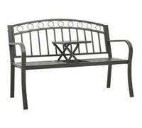vidaXL Tuinbank met tafel 120 cm staal grijs319585 Gris G