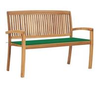 Vidaxl Banc De Jardin Empilable Et Coussin 128,5cm Bois De Teck Massif