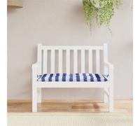 vidaXL Coussin de Banc de Jardin, Coussin de Siège, Coussin de Banc de Patio, Coussin de Meuble de Jardin d'Extérieur, Rayures Bleues/Blanches 100x50x7 cm