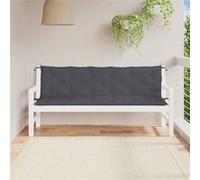 vidaXL Lot de 2 Coussins de Banc de Jardin, Revêtement de Banc avec Jeux de Cordes, Coussin d'Extérieur Imperméable, Anthracite Tissu Oxford