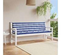 vidaXL Lot de 2 Coussins de Banc de Jardin, Coussins de Siège, Coussins de Banc de Patio, Coussins de Meuble de Jardin d'Extérieur, Rayures Bleues/Blanches