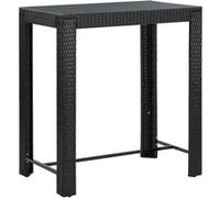 vidaXL Table de bar de jardin Noir 100x60,5x110,5 cm Résine tressée