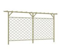 vidaXL Clôture de jardin à lattes avec pergola Bois