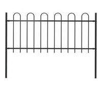 Vidaxl Clôture De Jardin Avec Dessus En Cerceau Acier 1,8 M Noir Noir