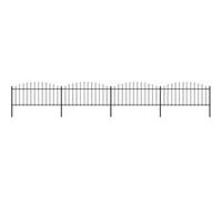 Tuinhek met speren bovenkant (0,5-0,75)x6,8 m staal zwart277706