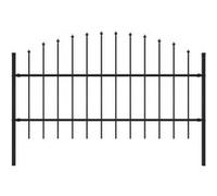 vidaXL Clôture de jardin Woerden – Pointe en acier noir, 170 x 100 cm