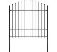 Tuinhek met speren bovenkant (1,5-1,75)x1,7 m staal zwart144944