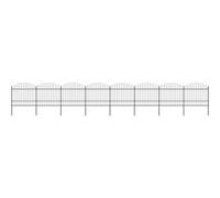 Vidaxl Clôture De Jardin À Dessus En Lance Acier (1,5-1,75)X13,6m Noir
