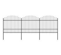Tuinhek met speren bovenkant (1,5-1,75)x5,1 m staal zwart277741