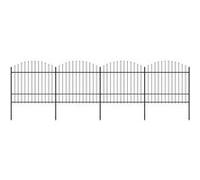 vidaXL Tuinhek met speren bovenkant (1,5-1,75)x6,8 m staal zwart277742 G