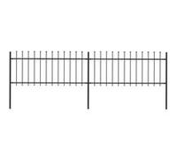 vidaXL Clôture de jardin avec dessus en forme de lance en acier 359 x 80 cm Noir 277603