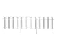 vidaXL Cl?ture de jardin avec dessus en lance Acier 5,1 x 1,2 m Noir