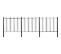 Vidaxl Cl?Ture De Jardin Avec Dessus En Lance Acier 5,1 X 1,5 M Noir