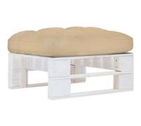 Pouf Palette de Jardin Repose-Pied Palette de Patio Table Basse d'Extérieur Salon Intérieur Terrasse Bois de Pin Imprégné de Blanc