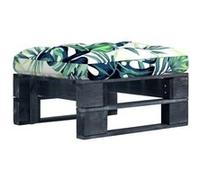 Pouf Palette de Jardin Table Basse de Terrasse Repose-Pied de Patio Repose-Pied de Terrasse Pouf d'Extérieur Bois de Pin Imprégné de Noir