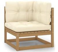 2x Bois de Pin Canapés Centraux de Jardin avec Coussins Gris Extérieur vidaXL