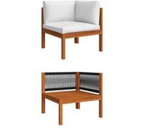 vidaXL Canapé d'angle de Jardin avec Coussins en Bois d'acacia et Corde