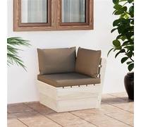 vidaXL Tuinhoekbank met kussens pallet geÃ¯mpregneerd vurenhout3063356 Marron G