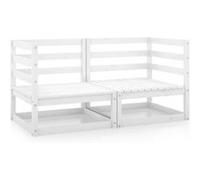 Vidaxl Canapés D'angle De Jardin 2 Pcs Blanc Bois De Pin Massif