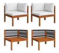 Vidaxl Canapés D'angle De Jardin 2 Pcs Avec Coussins Bois D'acacia