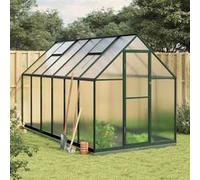 vidaXL Serre 334x169x202 cm – Aluminium, cadre de base, vert – 3266330
