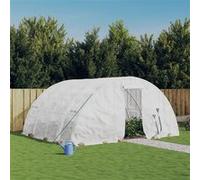 vidaXL Serre avec Cadre en Acier Blanc 20 m² 5x4x2,3 m