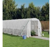 vidaXL Tuinkas met stalen frame 36 mÂ² 18x2x2 m wit3188035 Blanc G