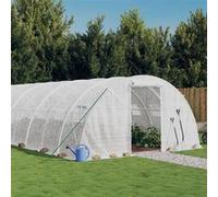vidaXL Tuinkas met stalen frame 96 mÂ² 24x4x2 m wit3188082 Blanc G