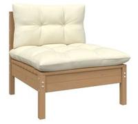 Tuinmiddenbank met kussens massief grenenhout honingbruin806637
