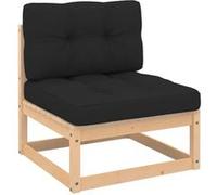 vidaXL Tuinmiddenbank met kussens massief grenenhout807287 G