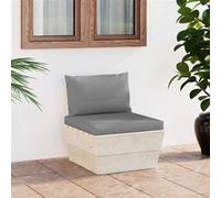 Vidaxl Canapé Central Palette De Jardin Avec Coussins Épicéa Imprégné