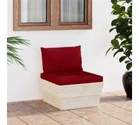 vidaXL Tuinmiddenbank met kussens pallet geÃ¯mpregneerd vurenhout3063369 Rouge G