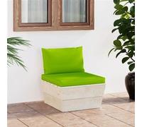 vidaXL Tuinmiddenbank met kussens pallet geÃ¯mpregneerd vurenhout3063371 Vert G