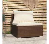 Tuinmiddenbank met kussens poly rattan bruin317504