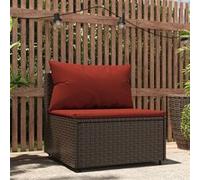 Vidaxl Canapé Central De Jardin Avec Coussins Marron Résine Tressée