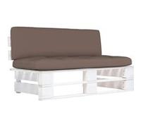 Vidaxl Canapé Central Palette De Jardin Blanc Bois De Pin Imprégné