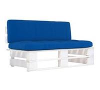 vidaXL Tuinmiddenbank pallet geïmpregneerd grenenhout wit3066502 Blanc G