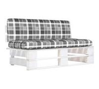 Vidaxl Canapé Central Palette De Jardin Blanc Bois De Pin Imprégné