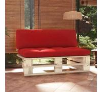 Canapé Central Palette De Jardin Bois De Pin Imprégné Vidaxl Rouge