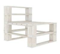 vidaXL Tuinmiddenbank pallet hout wit49334 Blanc G