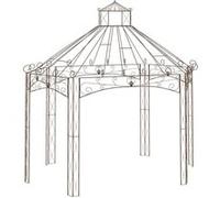 vidaXL Tuinpaviljoen 400x258x378 cm ijzer antiekbruin314000 Marron G