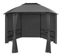 vidaXL Chapiteau tente de jardin avec rideaux Hexagonal 360 x 265 cm
