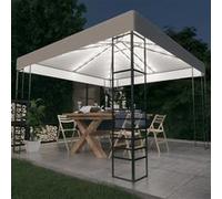 vidaXL Tuinpaviljoen met LED-lichtslinger 3x3 m wit3070305 Blanc G